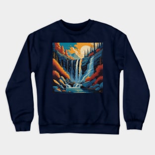 Beautiful paint of waterfall Crewneck Sweatshirt